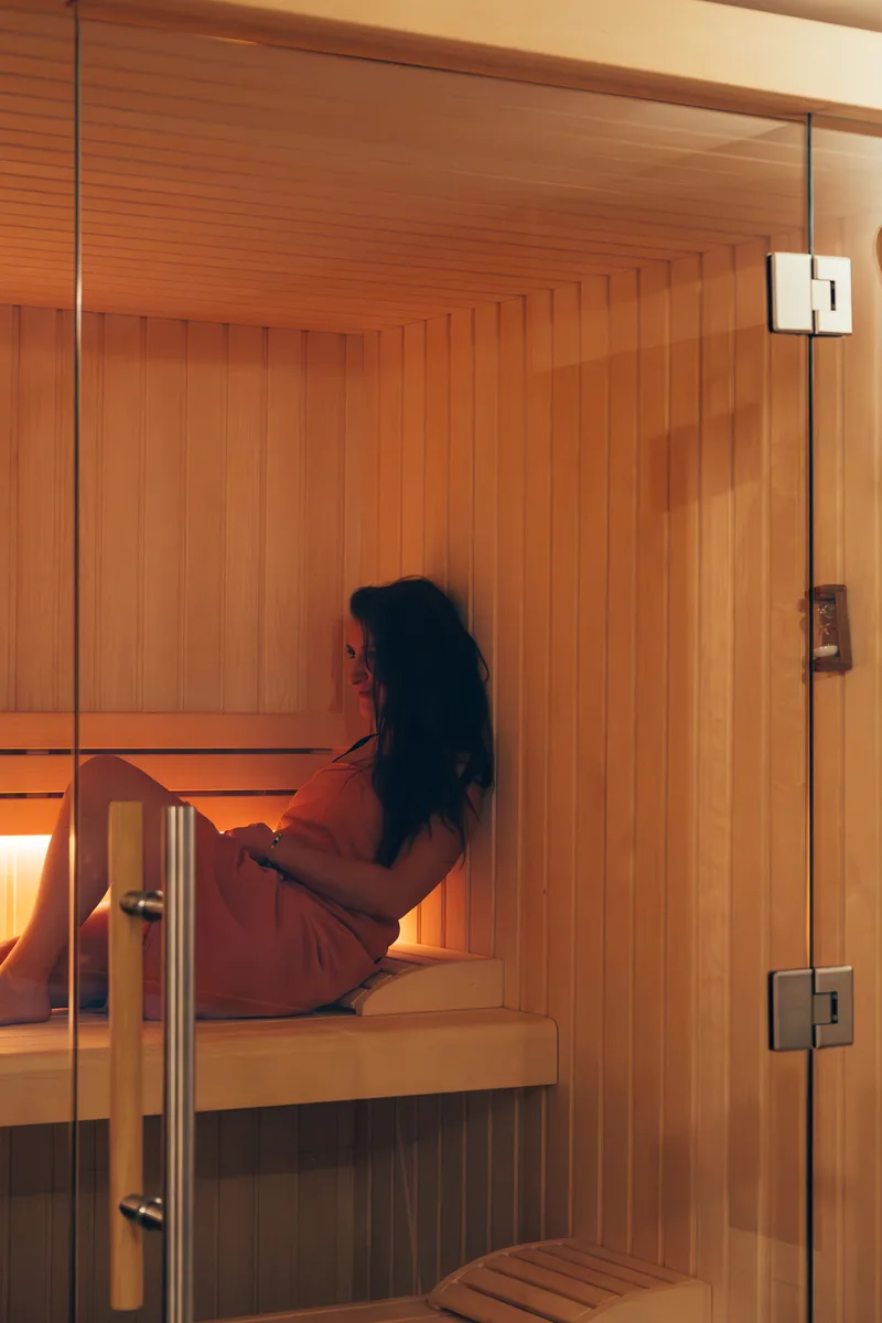 Échappée Cocooning – sauna du spa privatif du Domaine de Camboyer